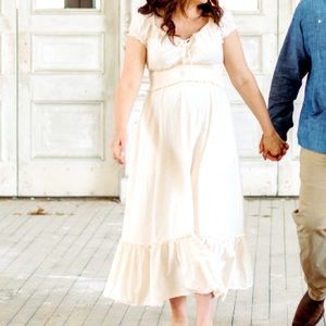 Cream midi dress